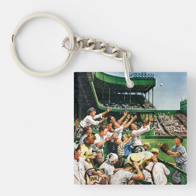 Catching Home Run Ball Keychain (Front)