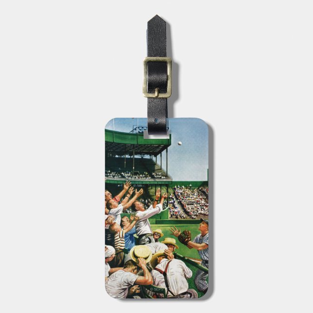 Catching Home Run Ball Luggage Tag (Front Vertical)