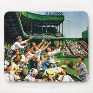 Catching Home Run Ball Mouse Pad