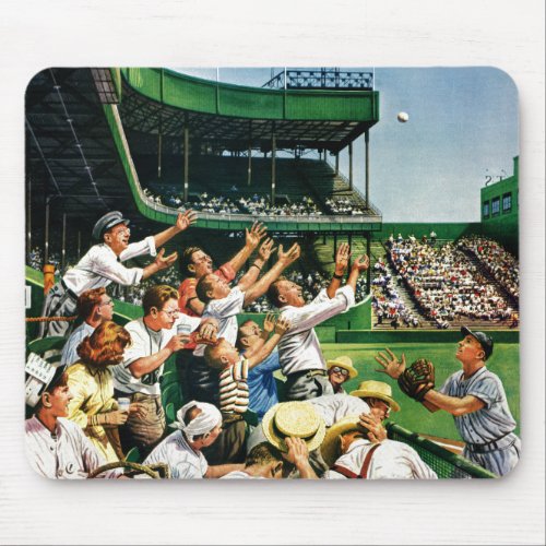 Catching Home Run Ball Mouse Pad