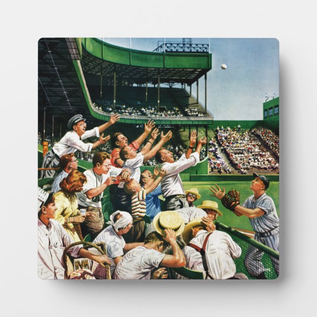 Catching Home Run Ball Plaque (Front)