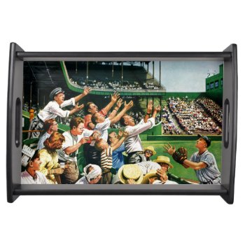 Catching Home Run Ball Serving Tray by PostSports at Zazzle