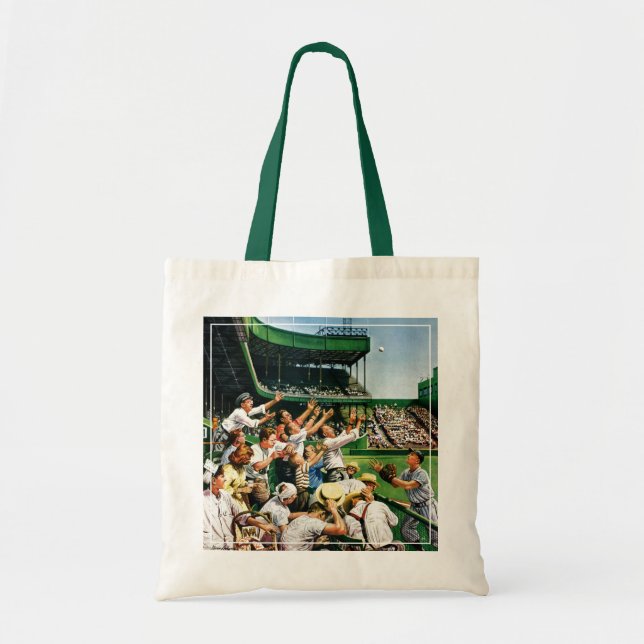 Catching Home Run Ball Tote Bag (Front)