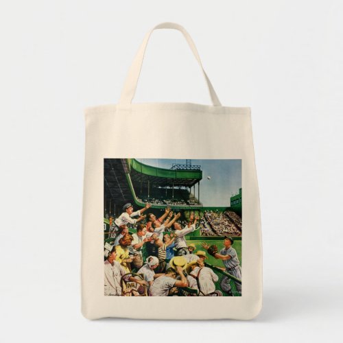 Catching Home Run Ball Tote Bag