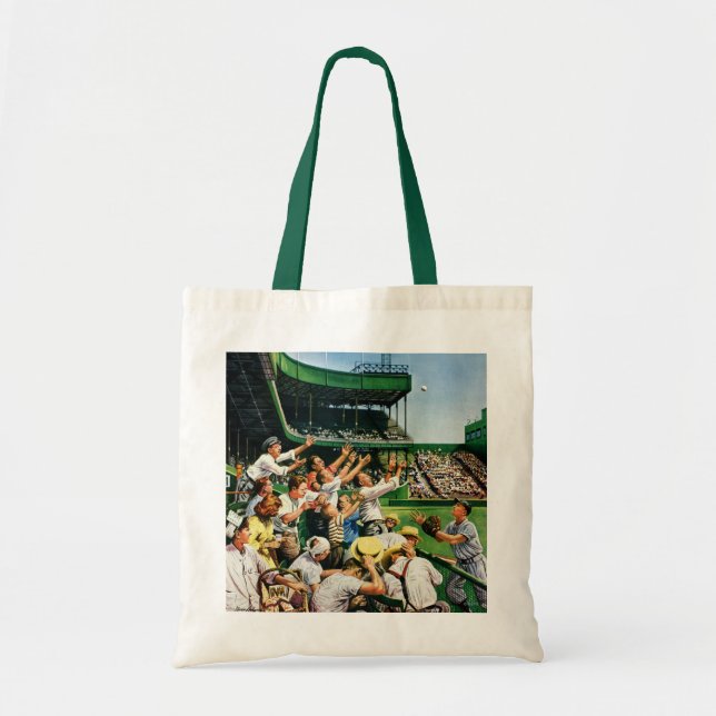 Catching Home Run Ball Tote Bag (Front)