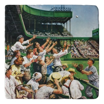 Catching Home Run Ball Trivet by PostSports at Zazzle