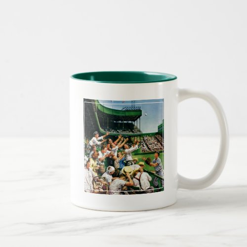 Catching Home Run Ball Two_Tone Coffee Mug