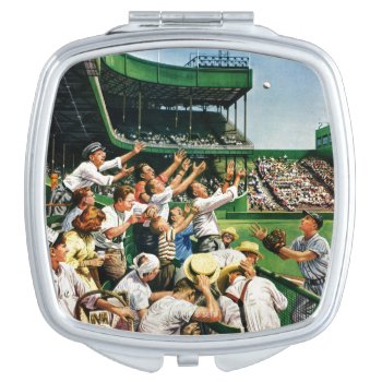 Catching Home Run Ball Vanity Mirror by PostSports at Zazzle