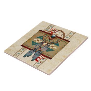 Catching Spirit Native American Ceramic Tile by BohemianBoundProduct at Zazzle