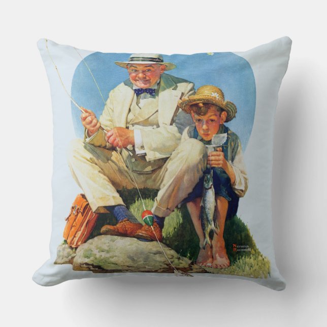 Catching the Big One Throw Pillow (Front)