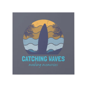 Catching Waves Retro Surfboard Beach Art
