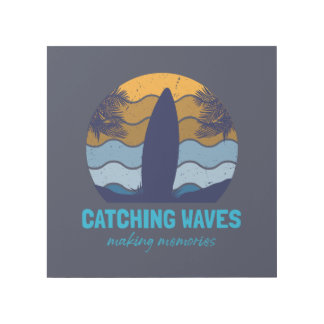Catching Waves Retro Surfboard Beach Art