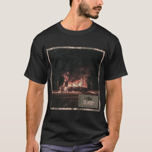 catchy aesthetic burning car design T_Shirt