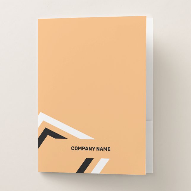 Catchy Black and White Geometric Pocket Folder (Front)