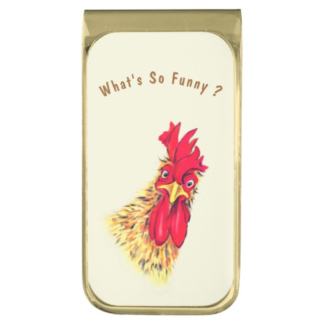 Catchy Money Clip with Rooster (Front Vertical)