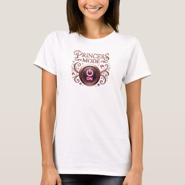 Catchy Red PRINCESS MODE Statement Tee (Front)
