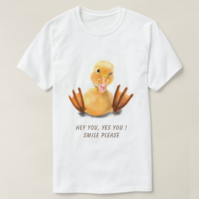 Catchy Text T-Shirt with Yellow Duck (Design Front)