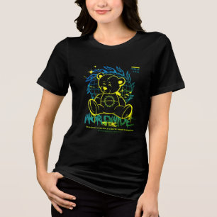 Catchy & Trendy: Worldwide Street Style Teddy Bear Tri-Blend Shirt