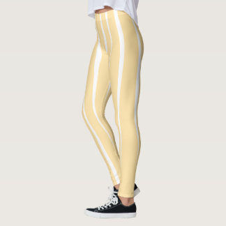 Catchy White Fluent Flames Beige Leggings
