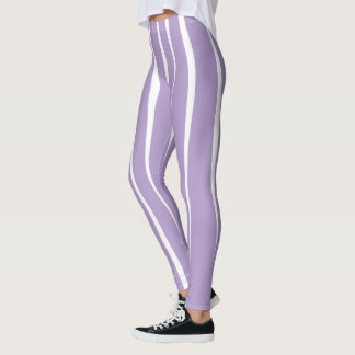 Catchy White Fluent Flames Pale Purple Leggings