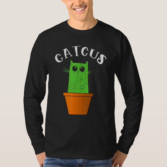 Catcus Cat And Cactus T-Shirt (Front)