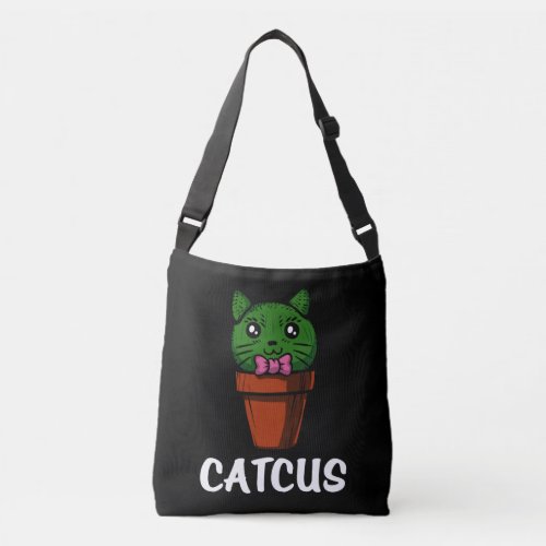 Catcus Funny Cactus Cat Cute Pet Kitten Crossbody Bag