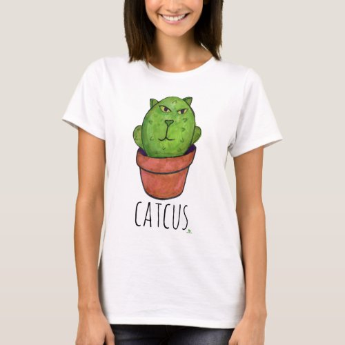 Catcus Funny Pet Cactus Cartoon  T_Shirt