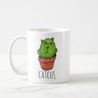 Catcus Pet Cactus Cartoon Cat Design