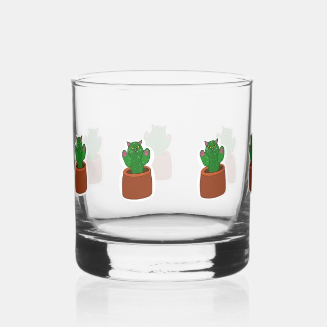  Catcus Whiskey Glass (Front)