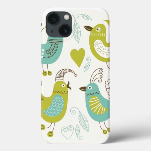 cate cartoon birds iPhone 13 case