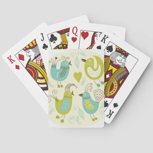 cate cartoon birds poker cards (Back)