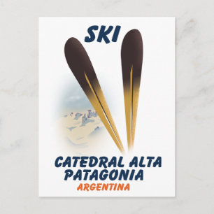 Catedral Alta Patagonia, Argentina ski poster Postcard