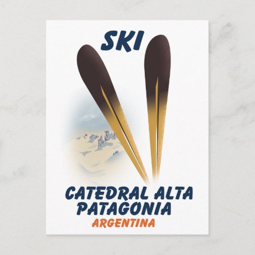 Catedral Alta Patagonia Argentina ski poster Postcard