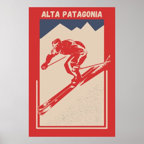 Catedral Alta Patagonia Argentina Ski Resort Retro Poster