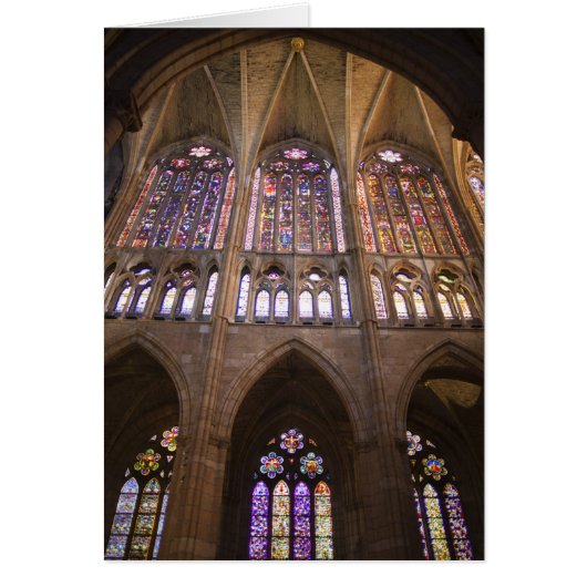 Catedral de Leon, interior stained glass windows Cards (Front)