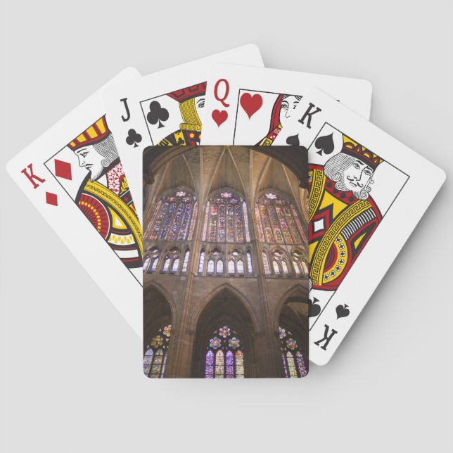 Catedral de Leon, interior stained glass windows Poker Cards (Back)