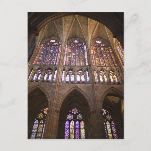 Catedral de Leon, interior stained glass windows Postcard (Front)