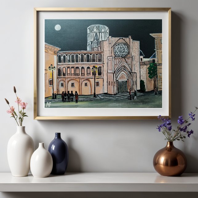 Catedral de Santa María Painting by Alfred Fox Canvas Print (Not Actual Size)