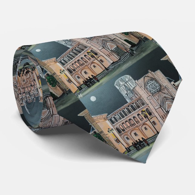 Catedral de Santa María Painting by Alfred Fox Neck Tie (Rolled)