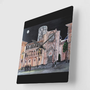 Catedral de Santa María Painting by Alfred Fox Square Wall Clock