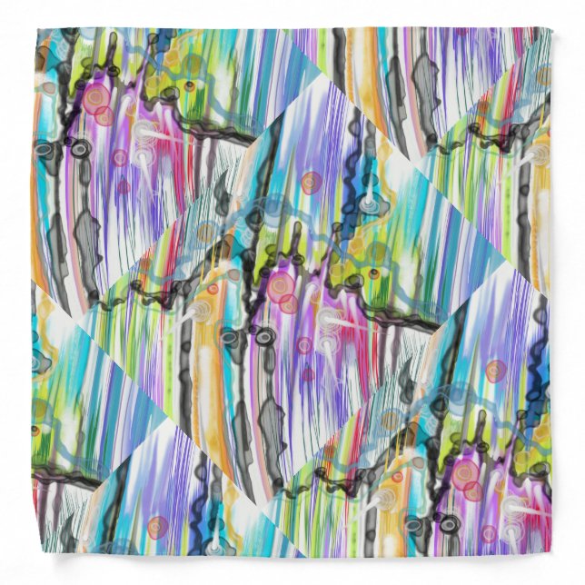 CATEGORY FIVES SWIRLING ABSTRACT ART DESIGN BANDANA (Front)