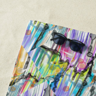 CATEGORY FIVES SWIRLING ABSTRACT ART DESIGN BEACH TOWEL