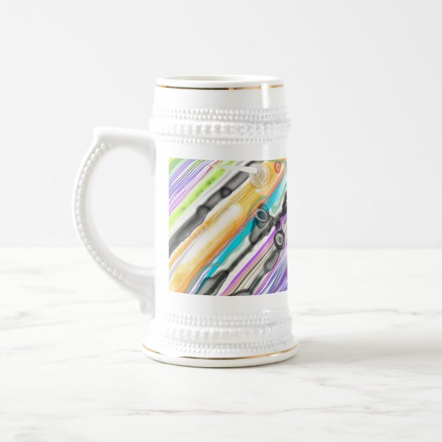 CATEGORY FIVES SWIRLING ABSTRACT ART DESIGN BEER STEIN (Left)
