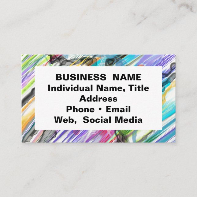 CATEGORY FIVES SWIRLING ABSTRACT ART DESIGN BUSINESS CARD (Front)