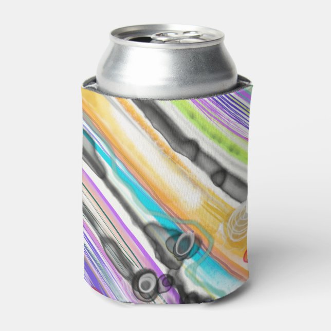 CATEGORY FIVES SWIRLING ABSTRACT ART DESIGN CAN COOLER (Can Front)