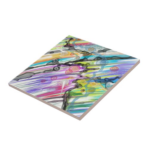 CATEGORY FIVES SWIRLING ABSTRACT ART DESIGN CERAMIC TILE