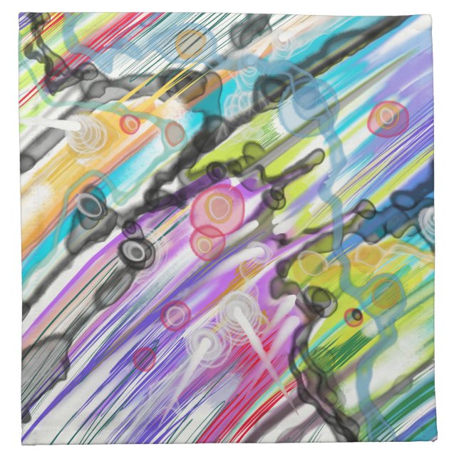 CATEGORY FIVES SWIRLING ABSTRACT ART DESIGN CLOTH NAPKIN (Front)