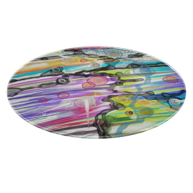 CATEGORY FIVES SWIRLING ABSTRACT ART DESIGN CUTTING BOARD (Corner)