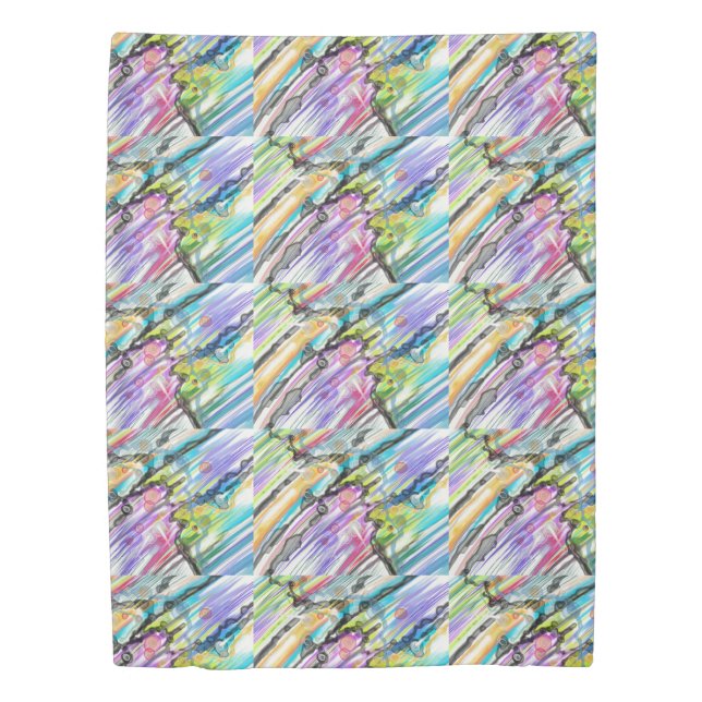 CATEGORY FIVES SWIRLING ABSTRACT ART DESIGN DUVET COVER (Front)