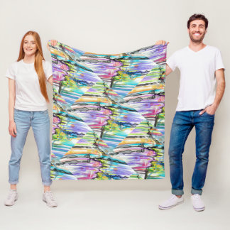 CATEGORY FIVES SWIRLING ABSTRACT ART DESIGN FLEECE BLANKET